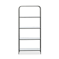 Four Hands Swinton Bookcase - Hammered Gunmetal - 82"