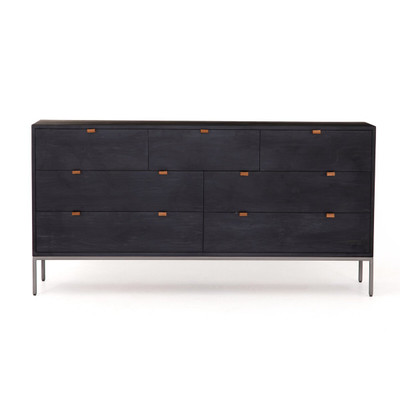 Four Hands Trey 7 Drawer Dresser - Black Wash Poplar