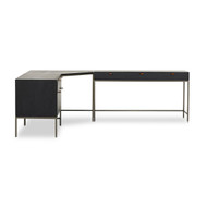 Four Hands Trey Desk System With Wide Filing Cabinet - Black Poplar