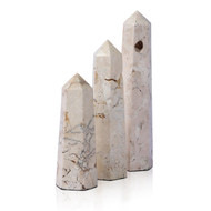Four Hands Travertine Obelisk Set