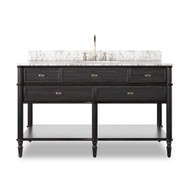 Four Hands Toulouse Single Wide Vanity - Satin Black Veneer