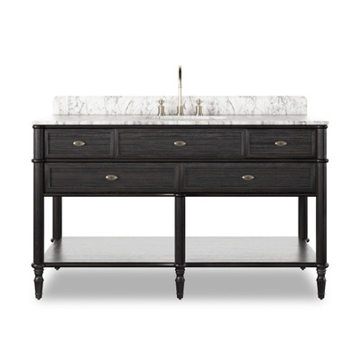 Four Hands Toulouse Single Wide Vanity - Satin Black Veneer
