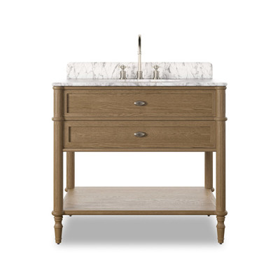 Four Hands Toulouse Single Vanity - Washed Blonde Oak Veneer