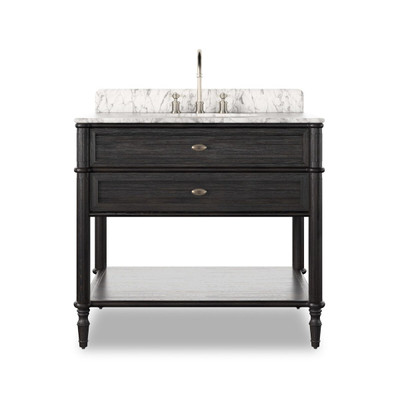 Four Hands Toulouse Single Vanity - Satin Black Veneer