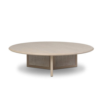 Four Hands Rosenell Round Coffee Table - Natural Oak Veneer