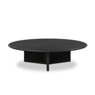 Four Hands Rosenell Round Coffee Table - Black Oak Veneer