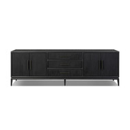 Four Hands Rosenell Media Console - Black Oak Veneer