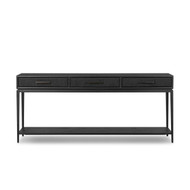 Four Hands Rosenell Console Table - 78" - Black Oak Veneer