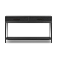 Four Hands Rosenell Console Table - 60" - Black Oak Veneer