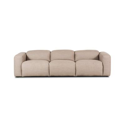 Four Hands Radley Power Recliner 3-Piece Sectional - Crypton Nomad Taupe