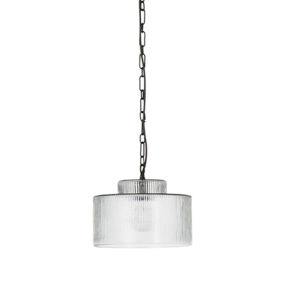 Four Hands Malone Pendant - Clear Reeded Glass