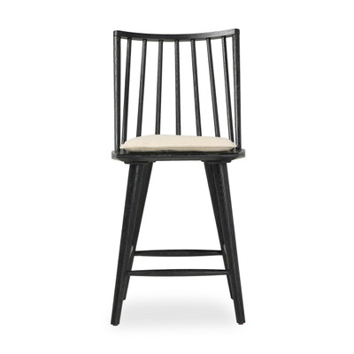Four Hands Lewis Windsor Counter Stool - Antwerp Natural - Black Oak