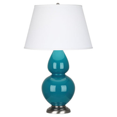 Double Gourd Table Lamp - Antique Silver - Peacock