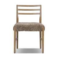 Four Hands Glenmore Dining Chair - Taupe Shearling - Smoked Oak
