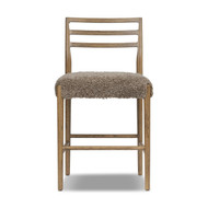 Four Hands Glenmore Counter Stool - Taupe Shearling - Smoked Oak