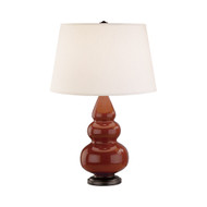 Small Triple Gourd Table Lamp - Deep Patina Bronze - Oxblood