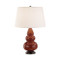 Small Triple Gourd Table Lamp - Deep Patina Bronze - Oxblood