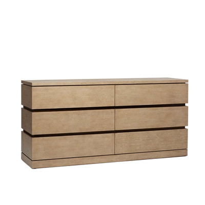 Interlude Home Bolton 6 Drawer Chest - Washed taupe