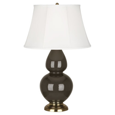 Double Gourd Table Lamp - Antique Brass - Brown Tea