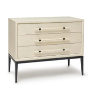 Interlude Home Burton 3 Drawer Bedside - Parchment