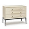 Interlude Home Burton 3 Drawer Bedside - Parchment