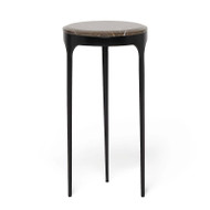 Interlude Home Camilla Drink Table - Matte Black - Terra Brown
