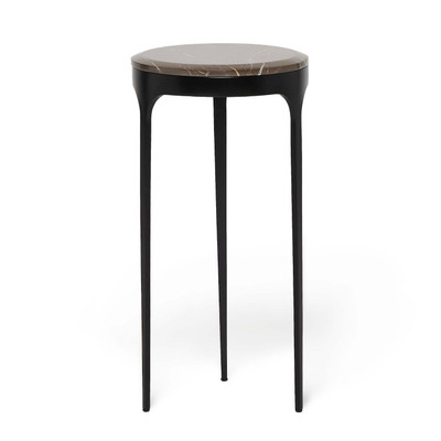 Interlude Home Camilla Drink Table - Matte Black - Terra Brown