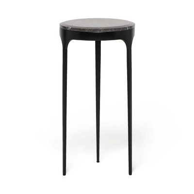 Interlude Home Camilla Drink Table - Matte Black - Wyndham Grey