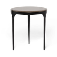 Interlude Home Camilla Side Table - Matte Black - Terra Brown