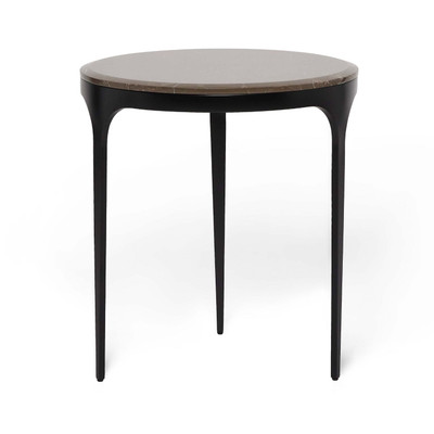 Interlude Home Camilla Side Table - Matte Black - Terra Brown