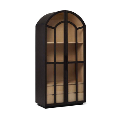 Interlude Home Claudine Glass Door Cabinet - Coffee