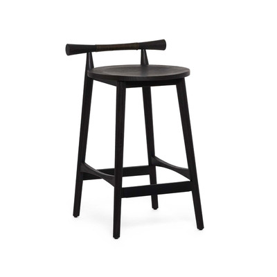 Interlude Home Madeira Counter Stool - Matte Black
