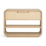 Interlude Home Marsh Bedside Chest - Saddle - Blonde - Dark Antique Bronze