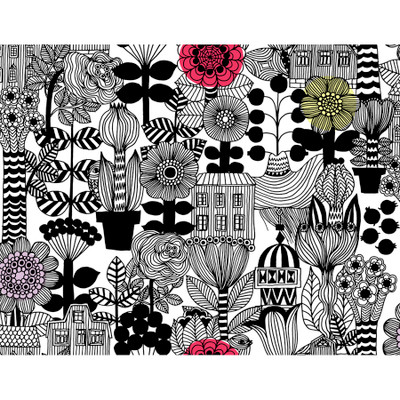 Marimekko Lintukoto - Ebony and Off-White