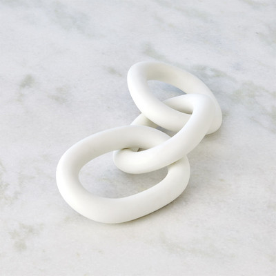 Global Views 3 Ring Chain - Matte White
