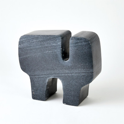 Global Views Abstract Marble Sculpture - Black Bheslana Marble