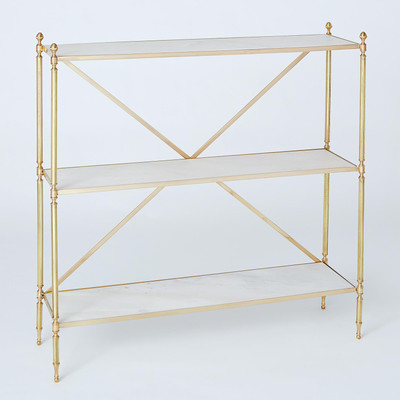 Global Views Acorn Open Shelf - Brass