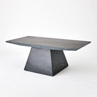 Global Views Aero Cocktail Table - Black Leathered Marble
