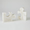 Global Views Alabaster Jigsaw Bookends - Pair - White