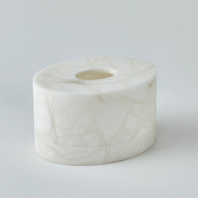 Global Views Alabaster Oval Tissue Box