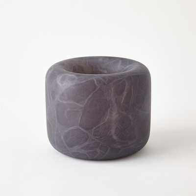Global Views Alabaster Ring Bowl - Grey - Tall