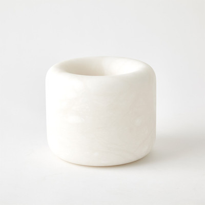 Global Views Alabaster Ring Bowl - White - Tall