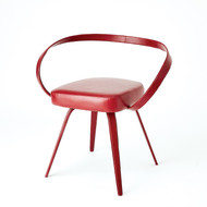 Global Views All Leather Chair - Deep Red