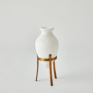 Global Views Amphora Alabaster Vase - White - Sm