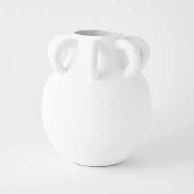 Global Views Amphora Loop Vase - White - Lg