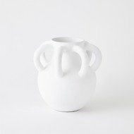 Global Views Amphora Loop Vase - White - Sm