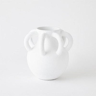 Global Views Amphora Loop Vase - White - Sm