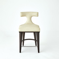 Global Views Anvil Back Counter Stool - Ivory Leather