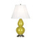 Small Double Gourd Table Lamp - Antique Silver - Citron