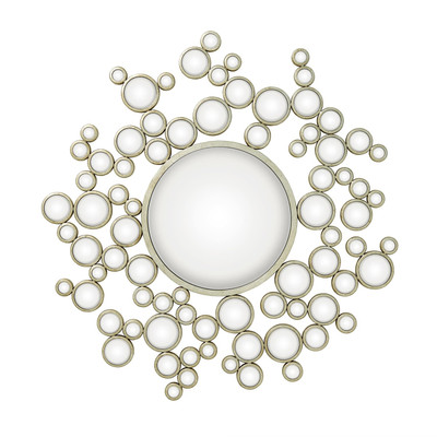 Global Views Aquarius Mirror - Silver Leaf